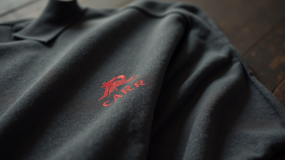 Close-up view of Krupp and Carter BMX apparel fabric texture