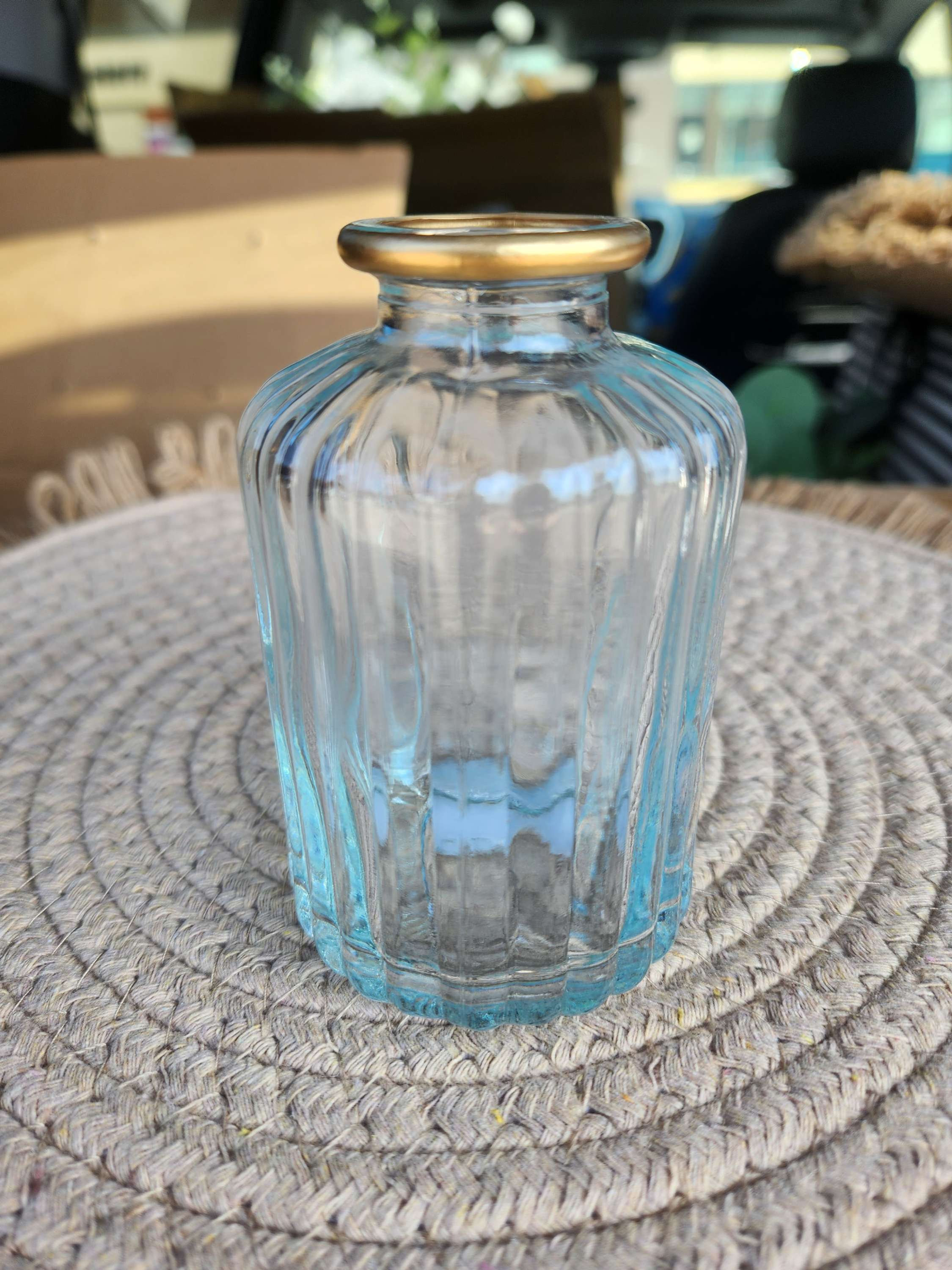 Clear Gold Rimmed Vase