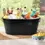 Thumbnail: Matte Black Metal Oval Tub