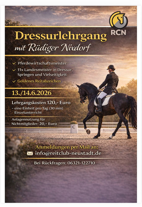 Dressurlehrgang mit Rüdiger Nixdorf