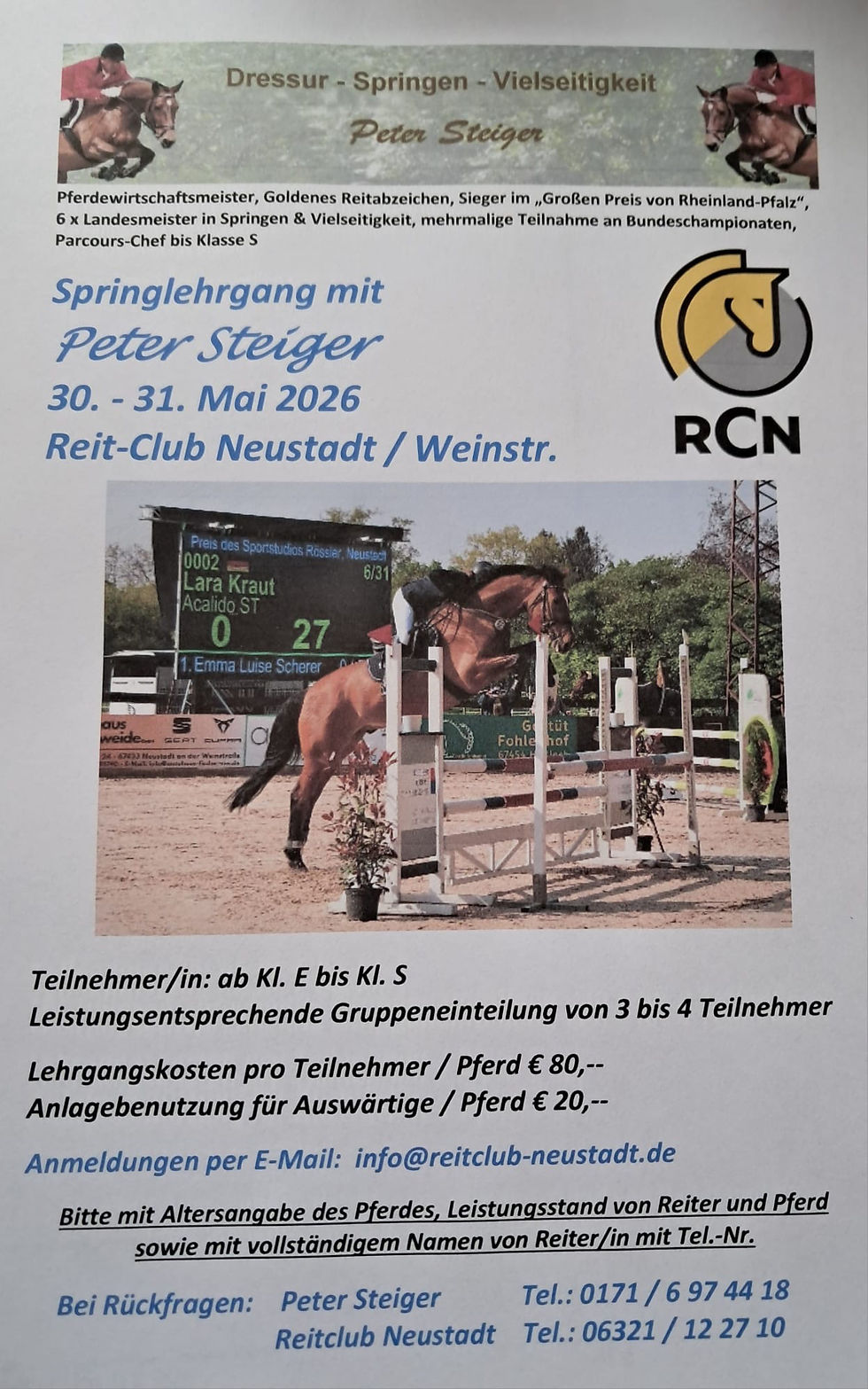 Springlehrgang mit Peter Steiger