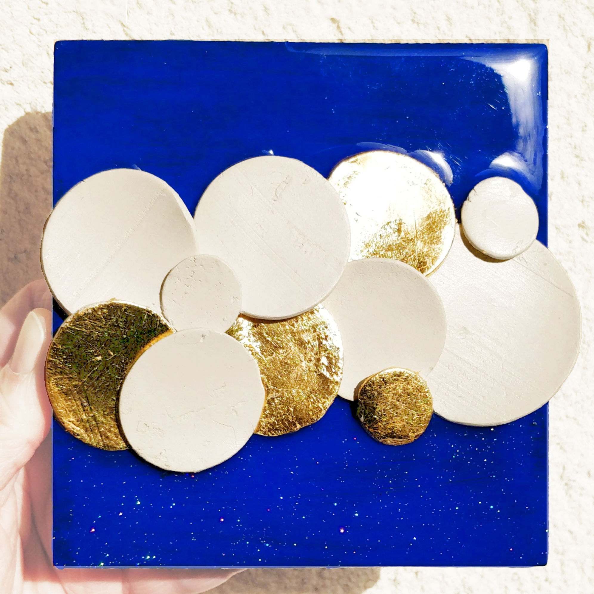 Tableau Nuage Résine et argile - R444