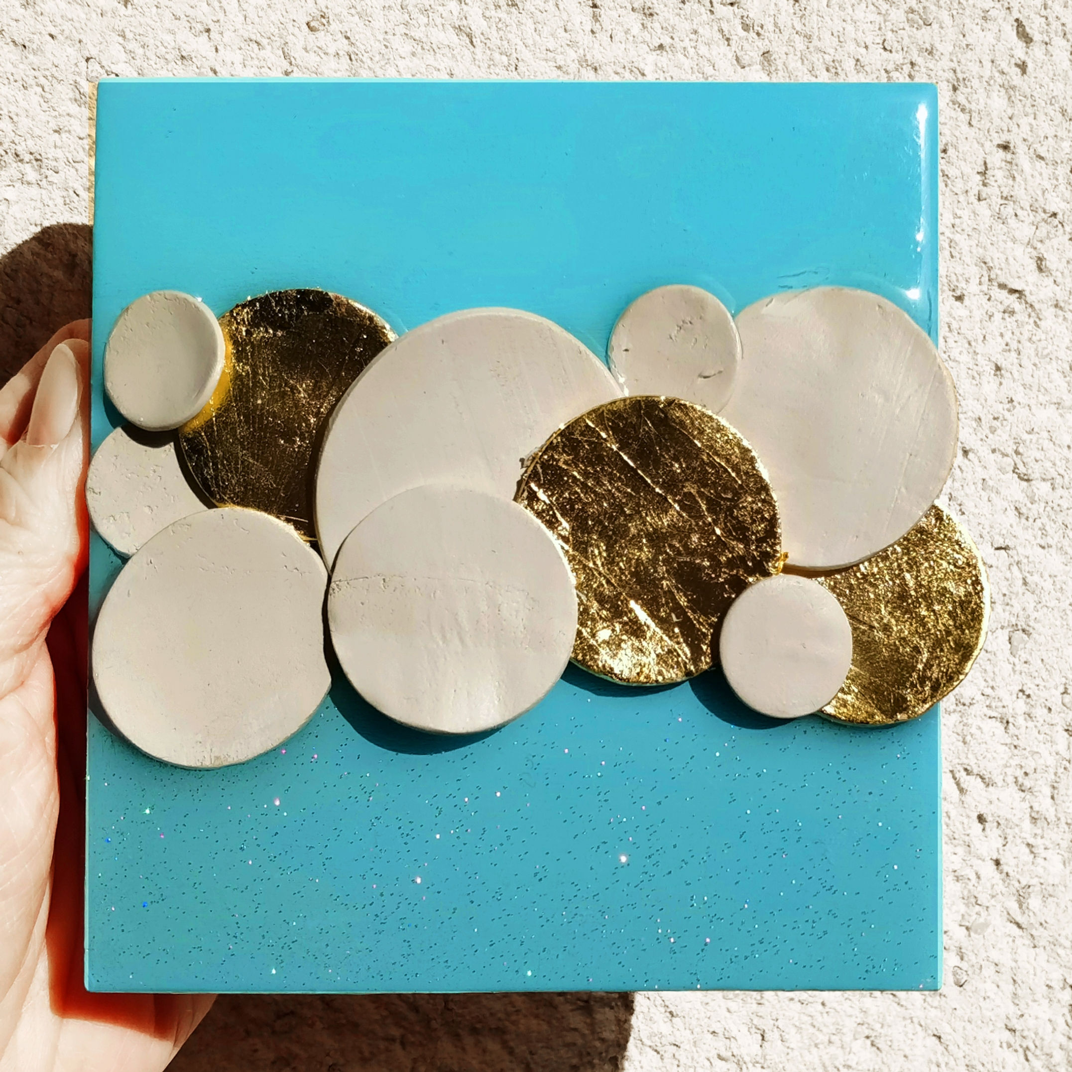 Tableau Nuage Résine et argile - R439