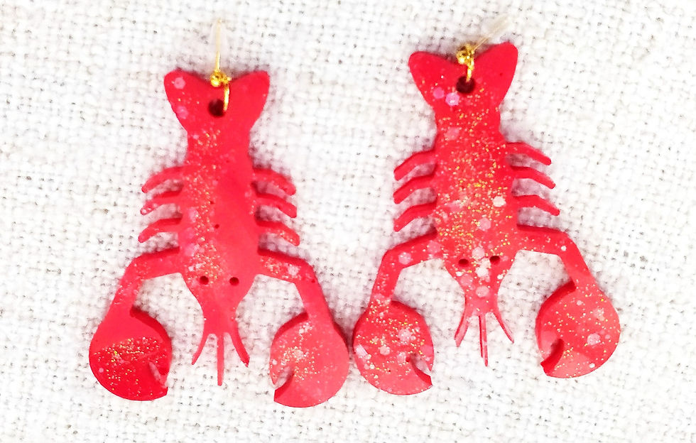 Boucles d'oreilles Homards rouges