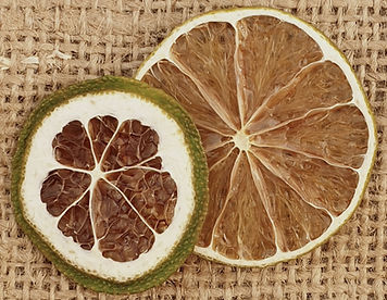 Dehydrated bergamot slices for cocktails