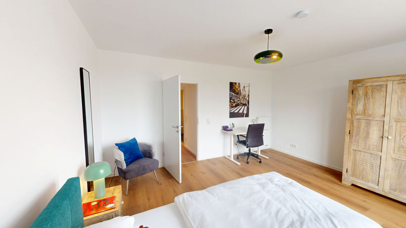 Finkenpark Geesthacht - Kinderzimmer mit Bett, Schrank und Spielecke