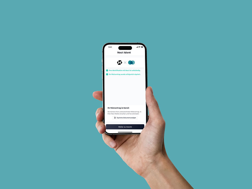 Digitale Vertragsunterzeichnung moovin eSign auf einem Smartphone