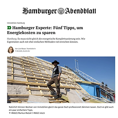 Fachbeitrag über Energieberatung und den Energieberater Hamburg mvn.energy im Medienportal Hamburger Abendblatt.