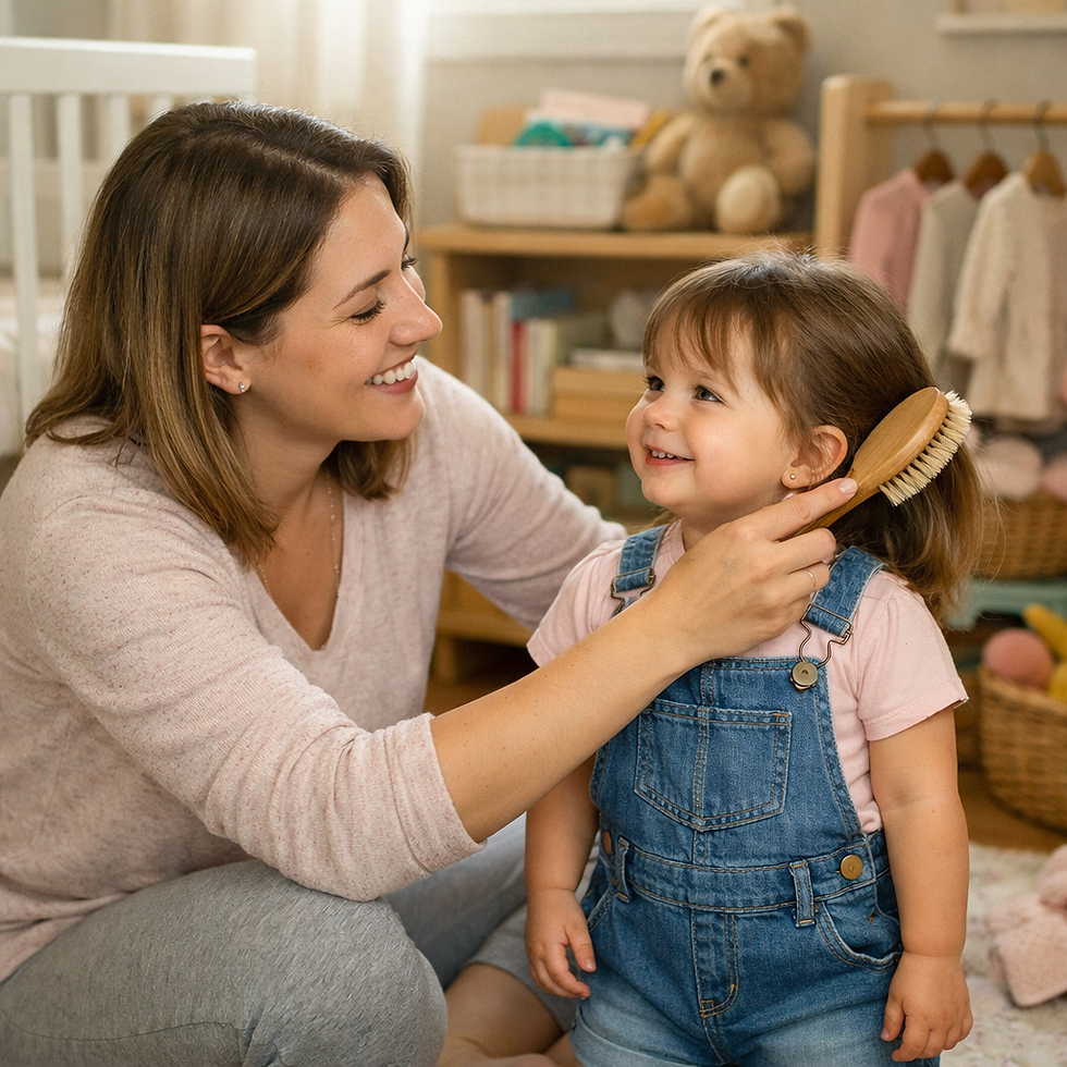 toddler morning routine getting dressed with parent