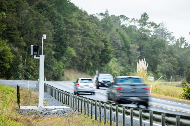 An average speed camera installed in Kawakawa.