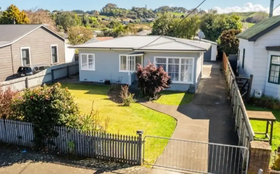 This three-bedroom house is listed at inquiries more than $479,000, just above the median for Whanganui first-home buyers.