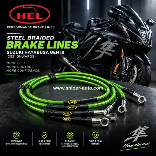 HEL Steel Braided Brake Lines for Suzuki Hayabusa Gen 3 ABS
