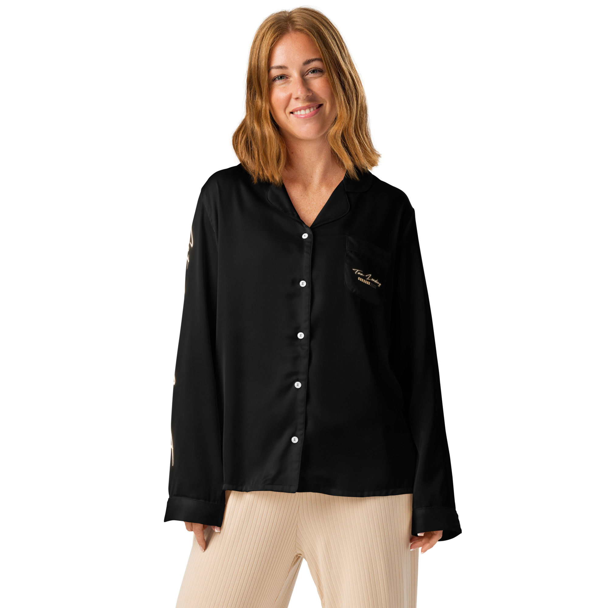 Women’s Tan Marinating long sleeve PJ Top