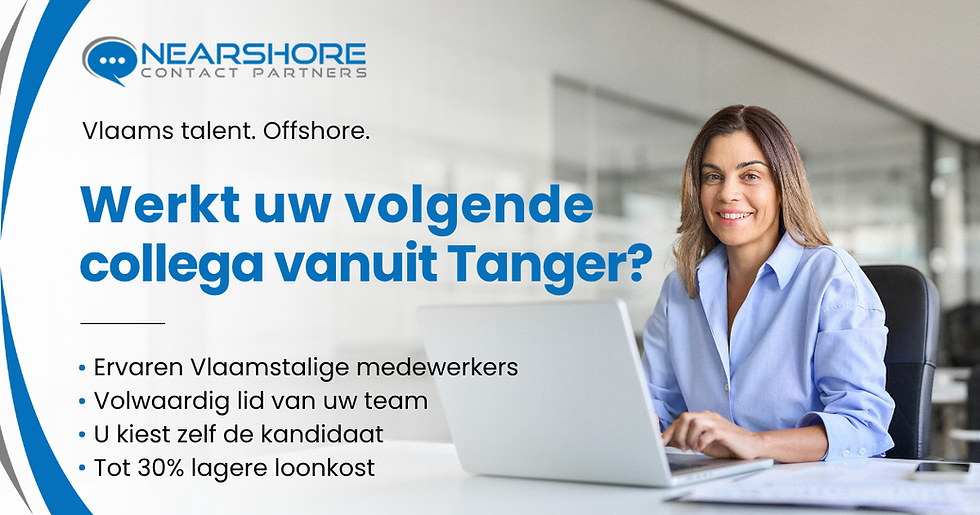 Vlaamstalige collega offshore Marokko. Verlaag loonkosten.