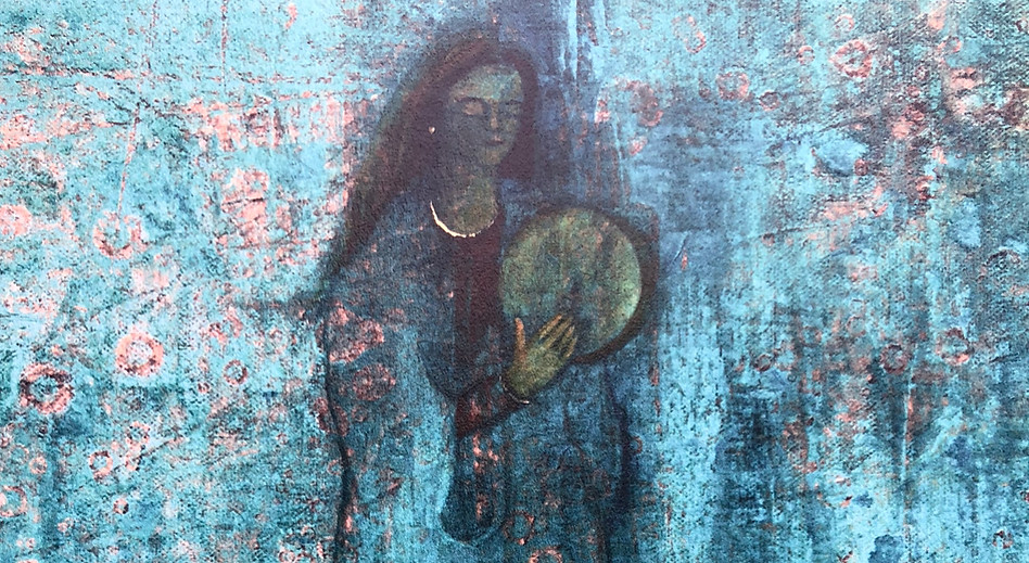 Woman drumming