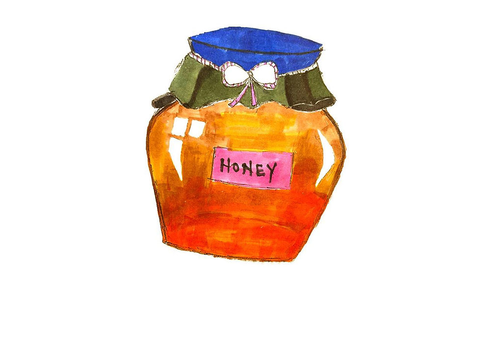 Watercolor honey jar by Neha Nagpal Art Galleria