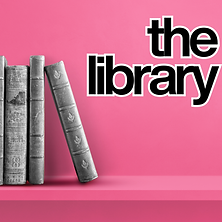The Fiver to Thriver Library private Facebook group for members — pink background with black and white books