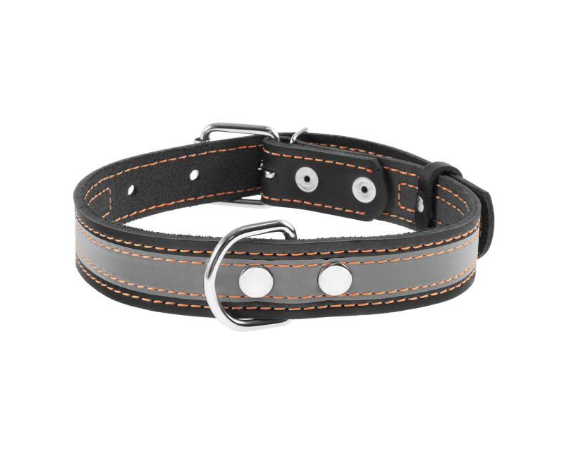 Миниатюра: Шкіряний нашийник для собак WauDog зі світловідбивачем 25 мм