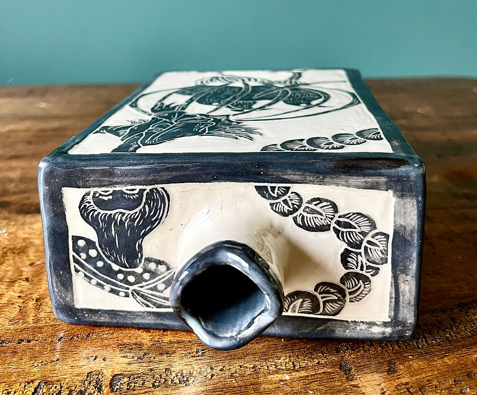 Thumbnail: The Unfettered Love - sgraffito vase/pot