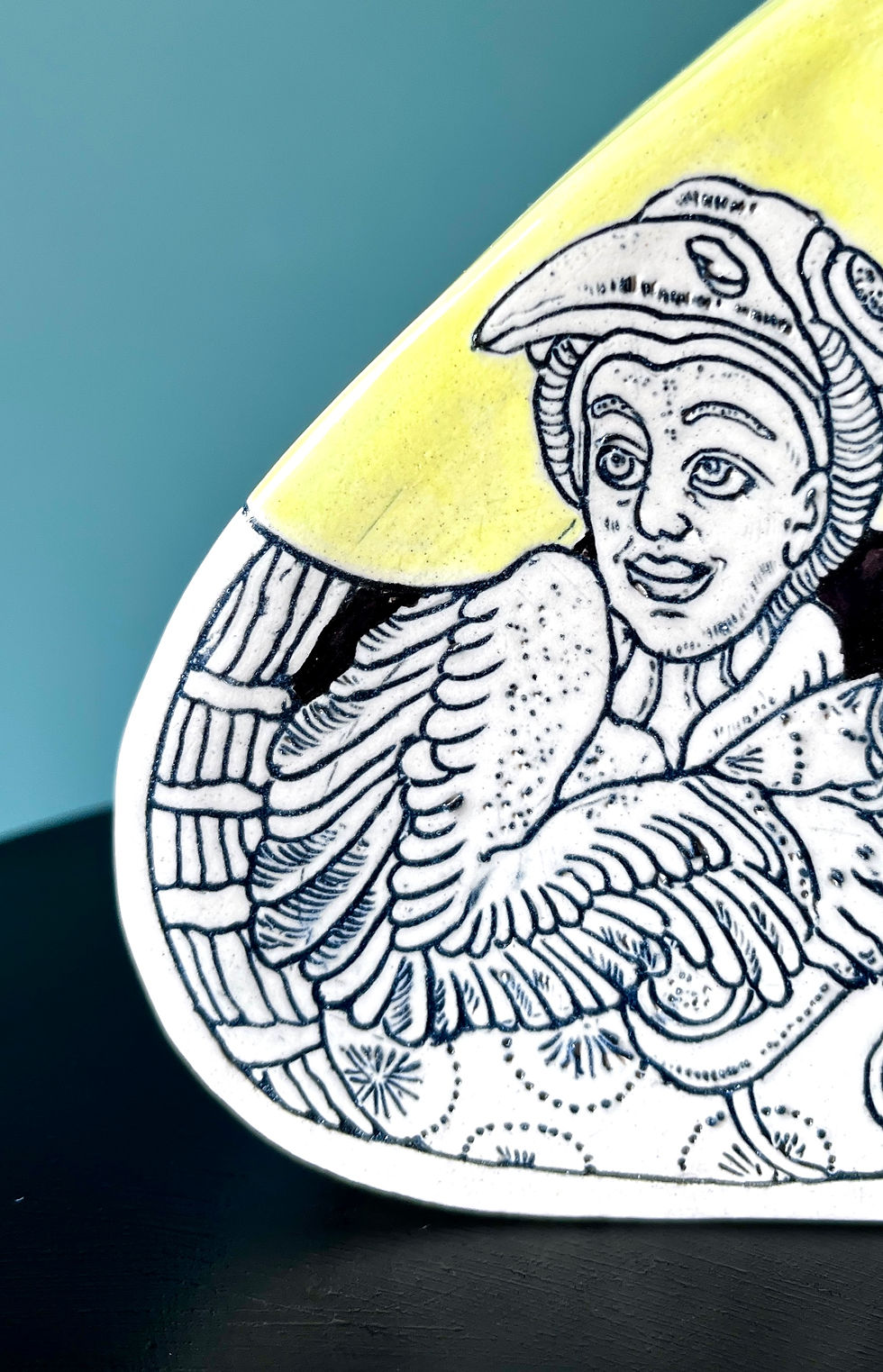Thumbnail: Freehand Carved Studio Ceramic Vase - The Lines Between Epochs
