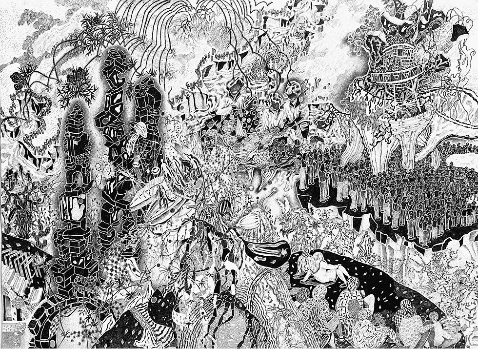 The Conflux, pencil on paper, 2019. Qi Fang Colbert