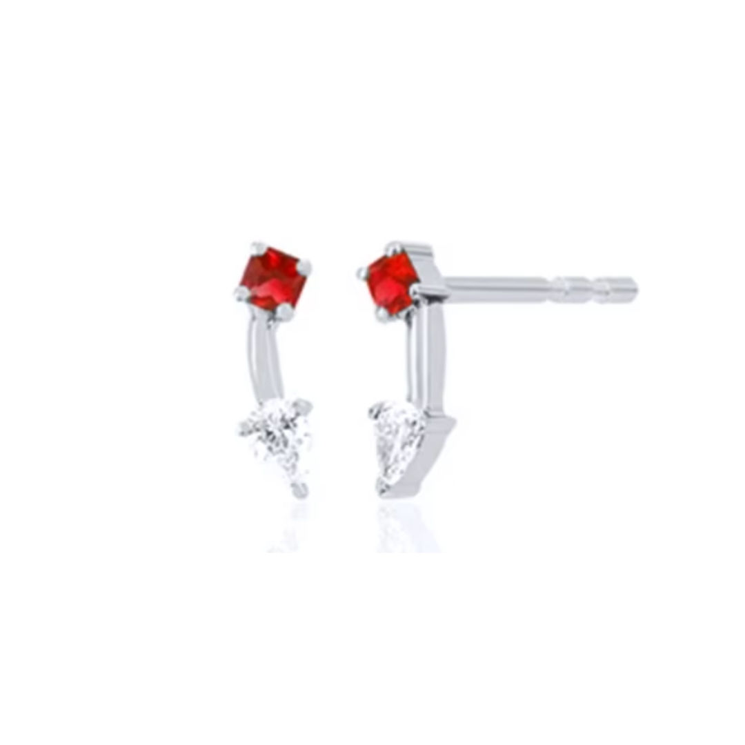 Glanzende steen oorknopjes