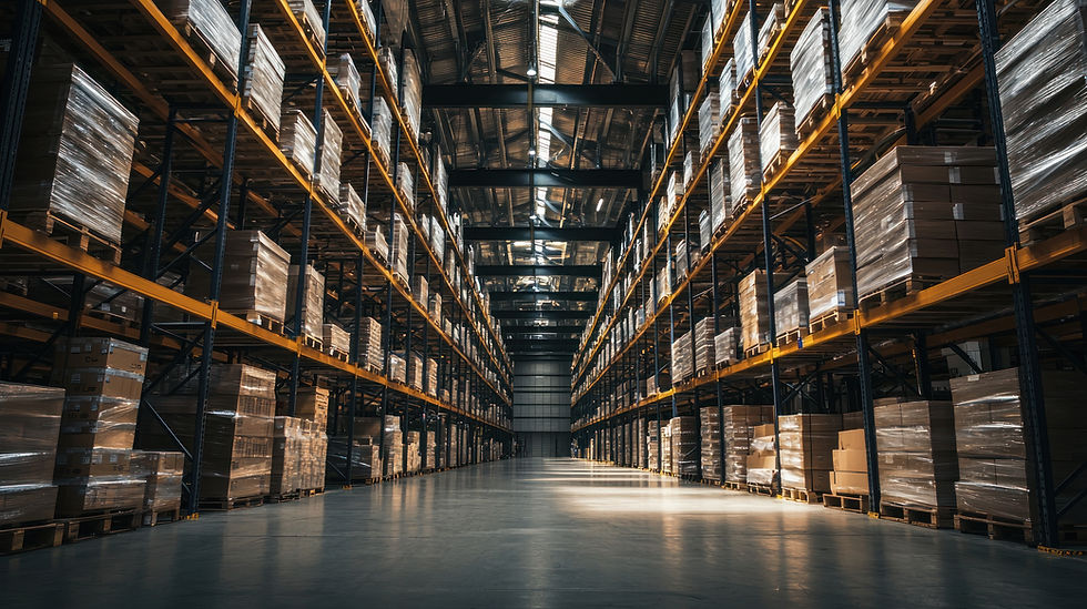spacious-cavernous-warehouse-with-rows-shelves-showcasing-industrial-architecture-storage-