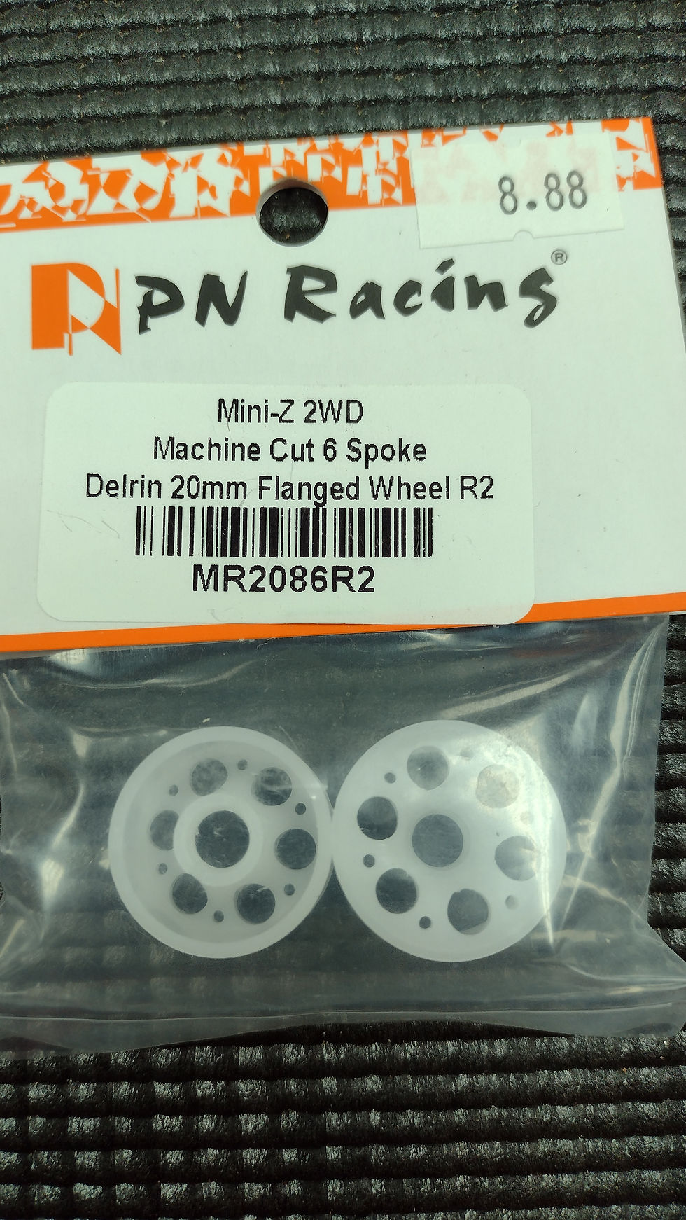 Thumbnail: PN Racing 2WD Machine Cut 6 Spoke Delrin 20mm Flanged Wheel (Rear)