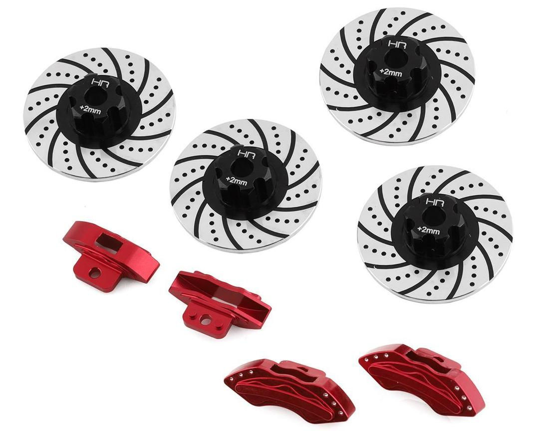 Hot Racing Aluminum Brake Disc with Red Calipers Traxxas 4-tec2.0