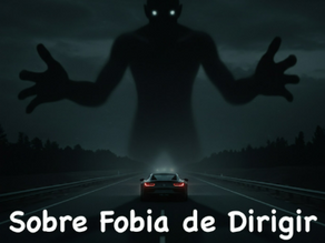 "Sobre Fobia de Dirigir @eduatopsi" Um monstro no fim da estrada abre as mãos para pegar um veículo