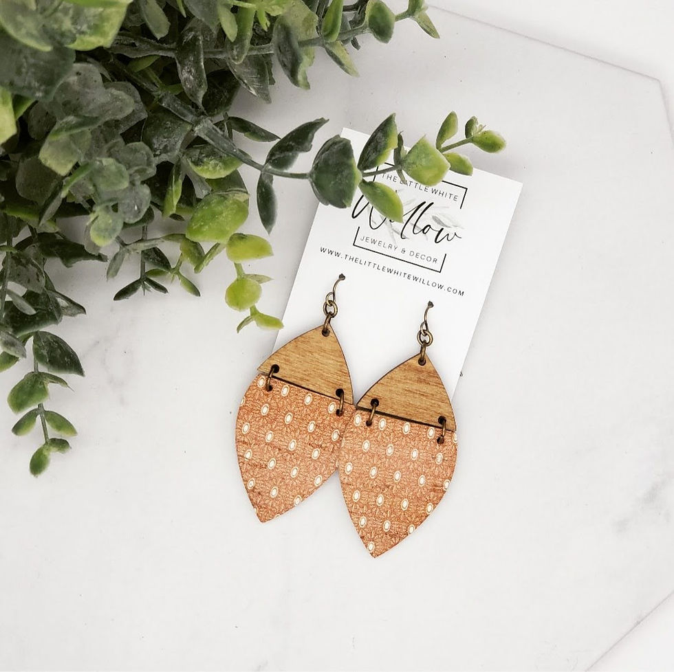 Boho Crest Leather Petal Earrings
