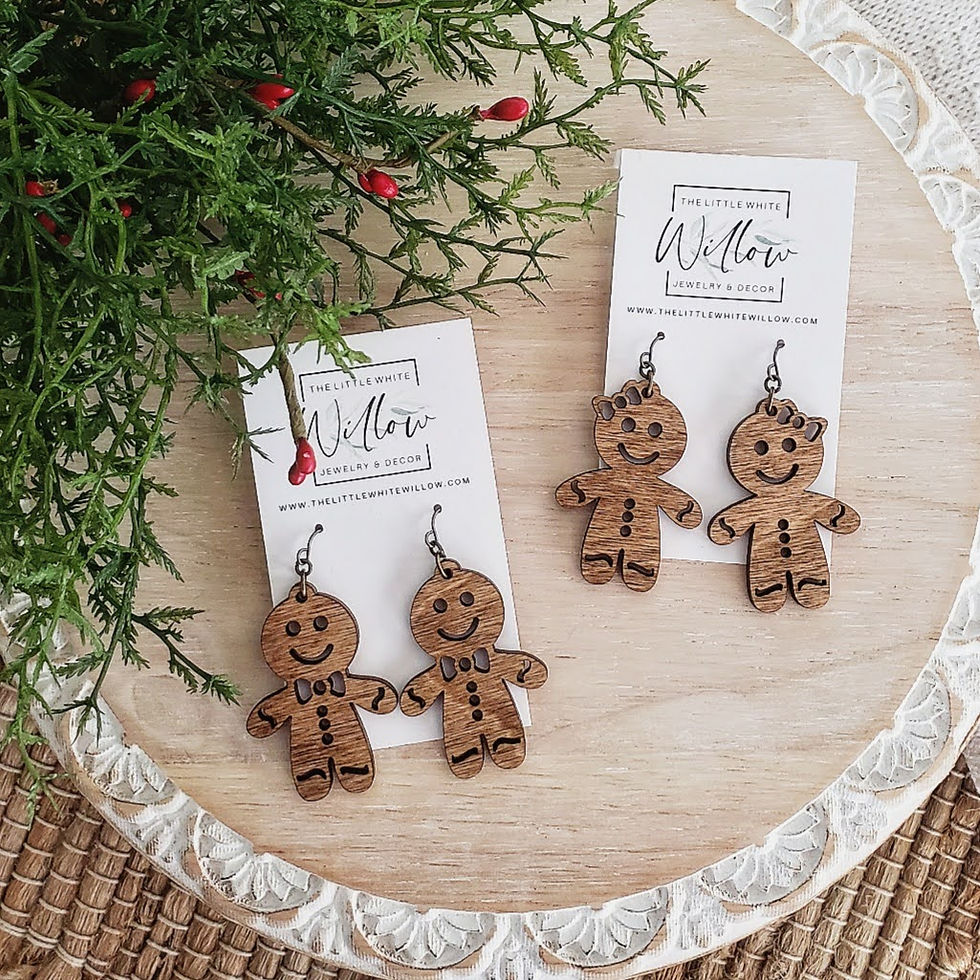 Gingerbread Wood Earrings
