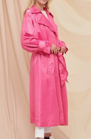 Miniature : Oversized Satiny Pink Trench