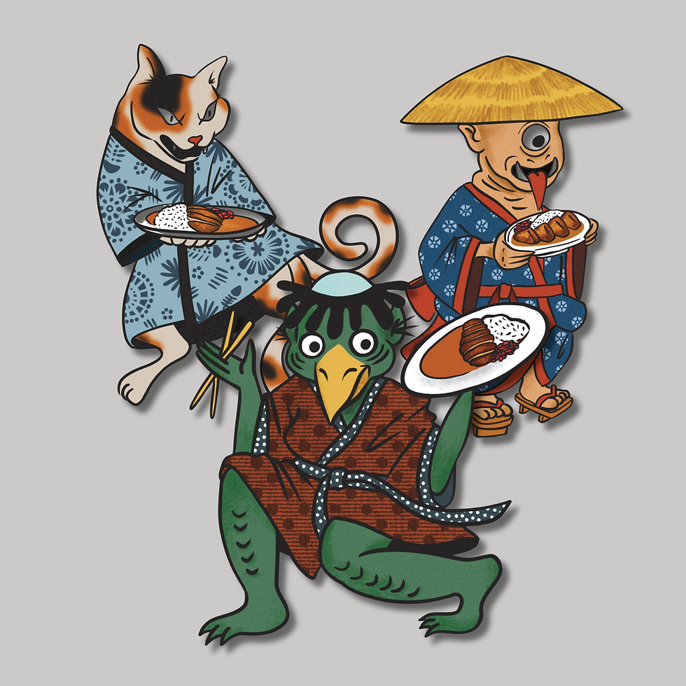 Yokai Stickers (3 stickers)