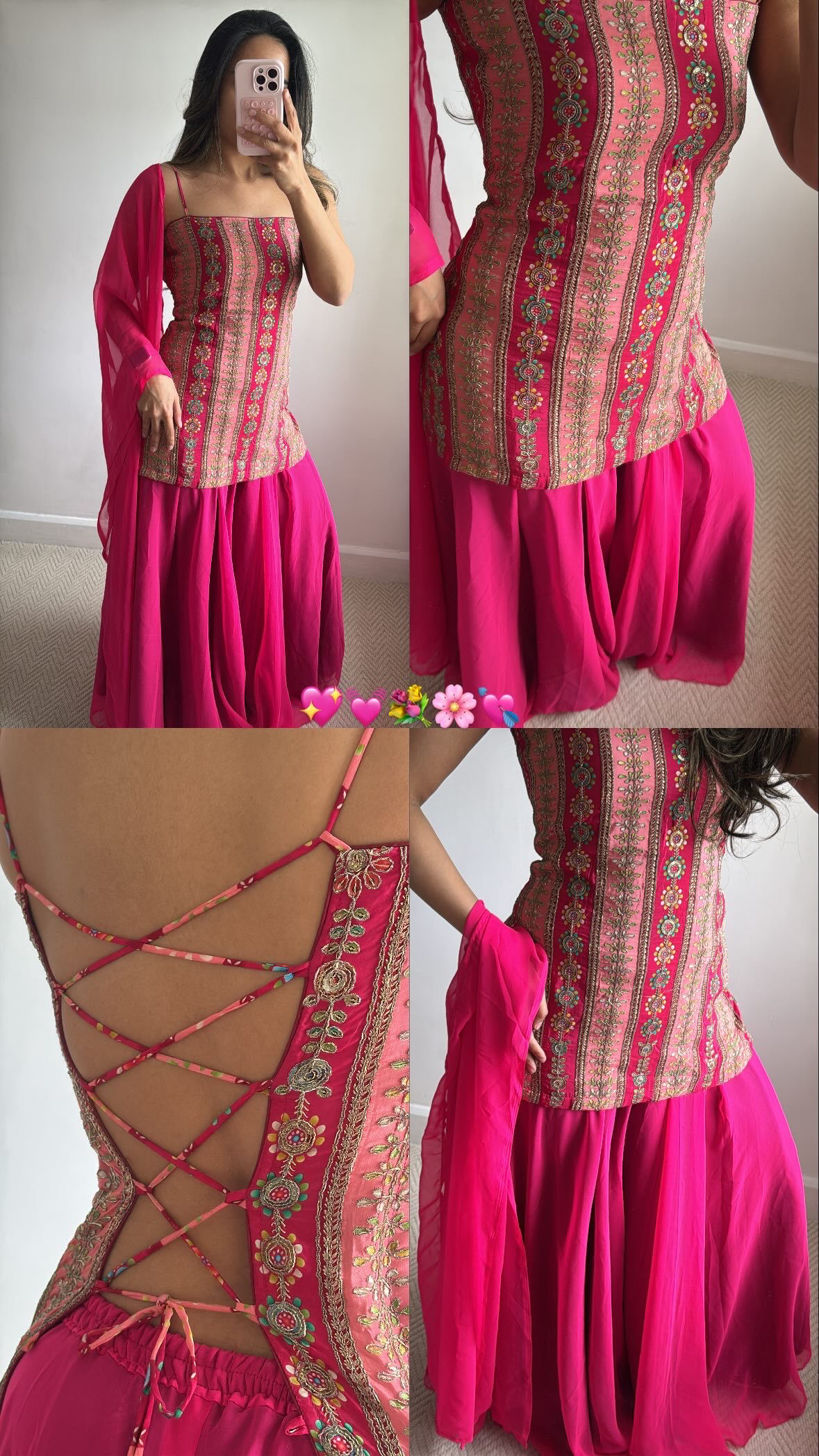 Hot Pink Tie Back Sharara