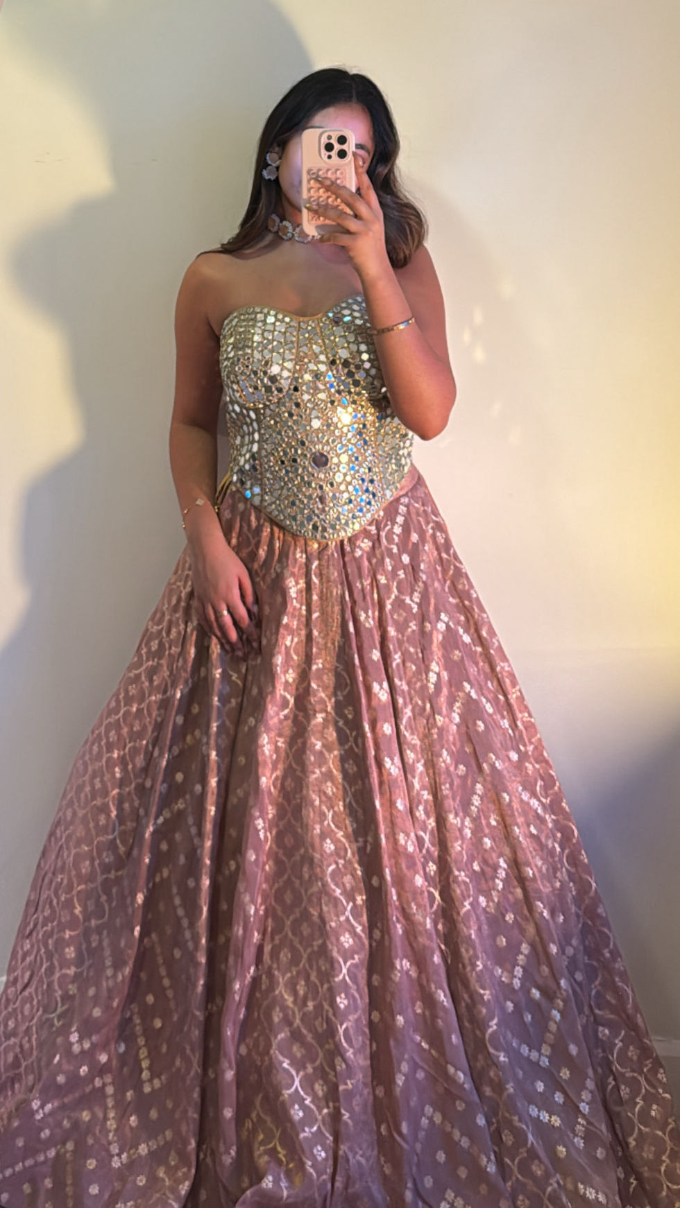 Thumbnail: Pink Corset Bandeau Lengha