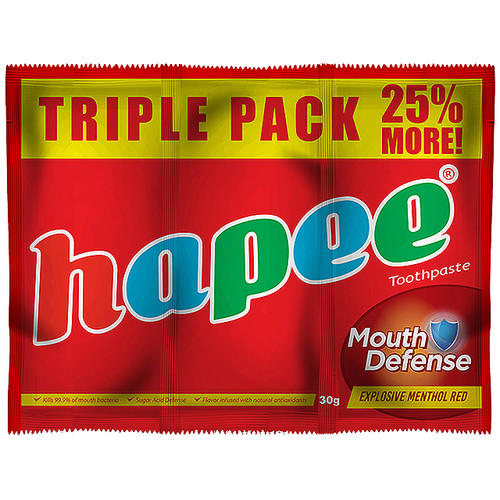1cs HAPEE TOOTHPASTE EXPLOSIVE MENTHOL RED 12/12/30G Hatchiko