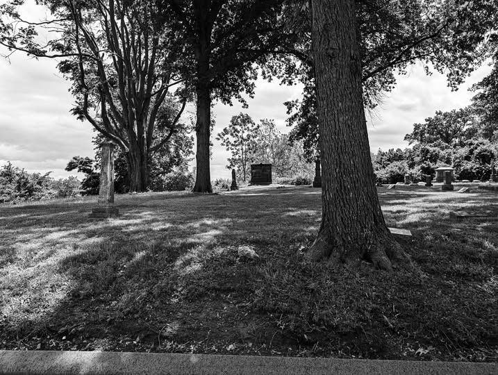 The crypt of Thomas Reynolds and his wife in Calvary Cemetery, that overlooks Calvary Avenue.