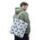 Thumbnail: Blue Chickens & Veggies Tote Bag | Farm Fresh Pattern Tote Bag