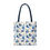 Thumbnail: Blue Chickens & Veggies Tote Bag | Farm Fresh Pattern Tote Bag