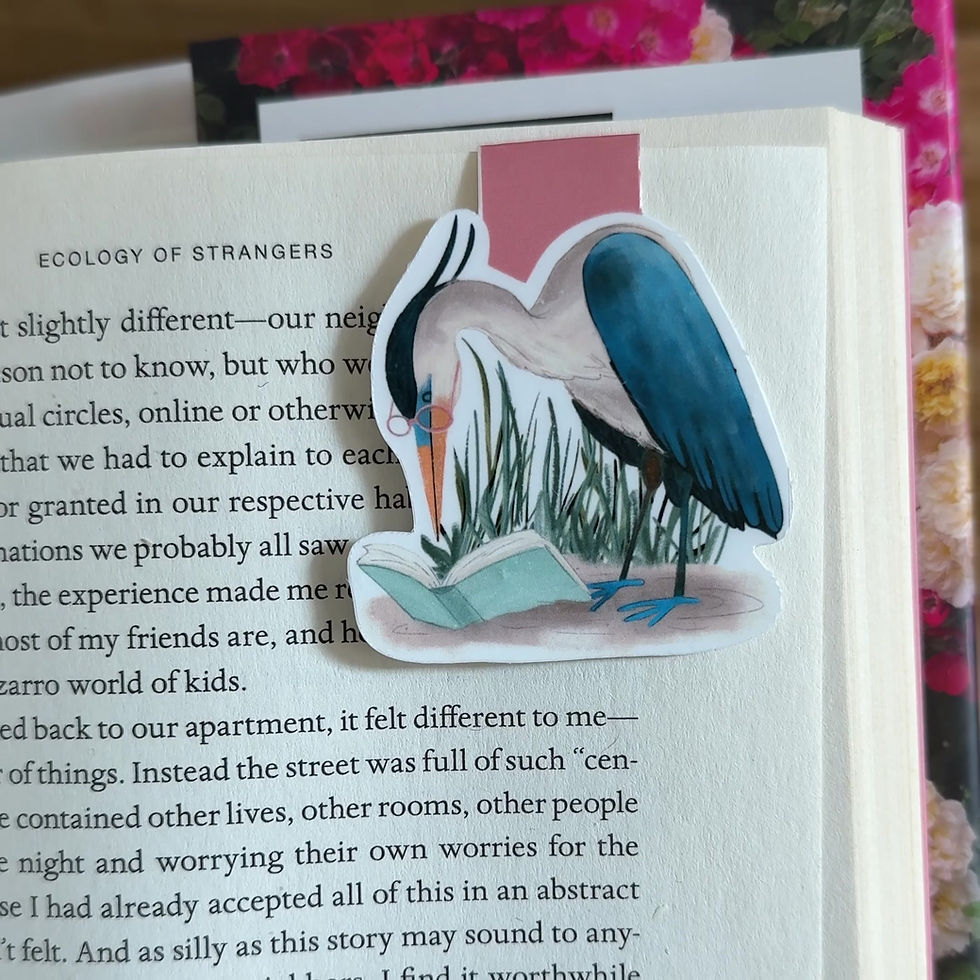 Thumbnail: Reading Great Blue Heron | Magnetic Bookmark