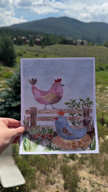 Thumbnail: Farm Hens | Art Print | Homegrown Whimsy | Watercolor