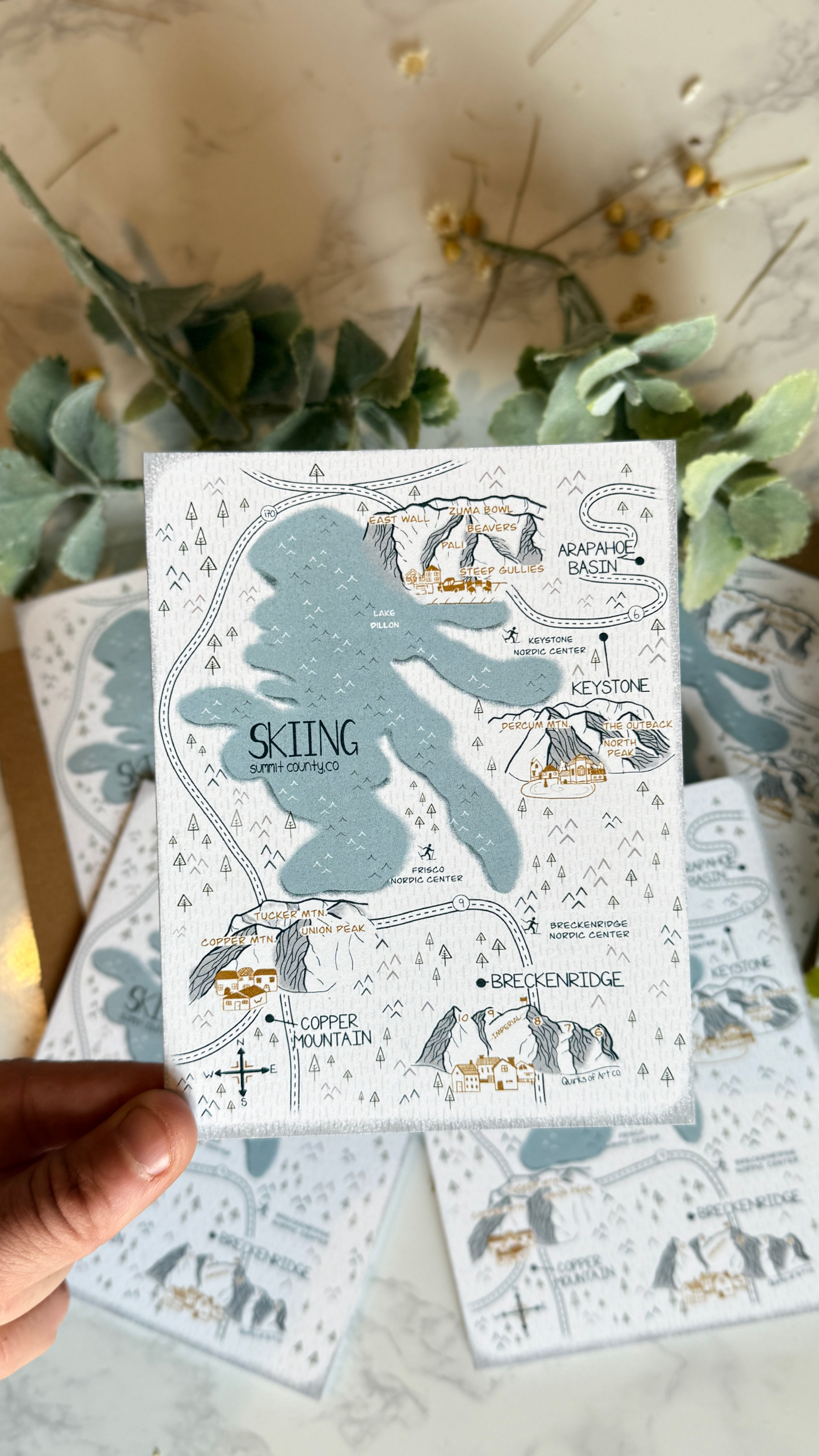 Skiing Summit County Greeting Card