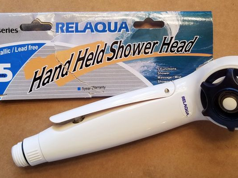 Relaqua High Pressure Shower Head for RV or Trailer