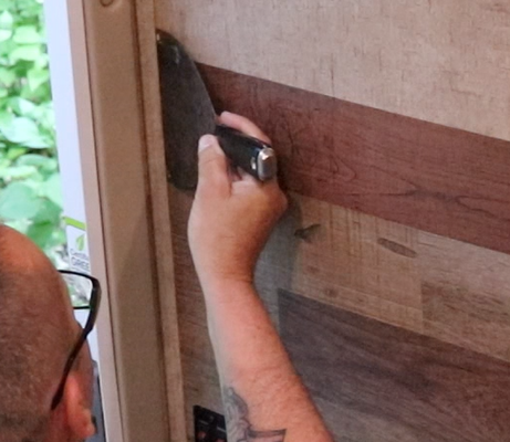 install faux wood panel