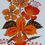 Miniaturbild: Batik-Blumenmotiv in warmen Rot- und Orangetönen (32 × 42 cm)