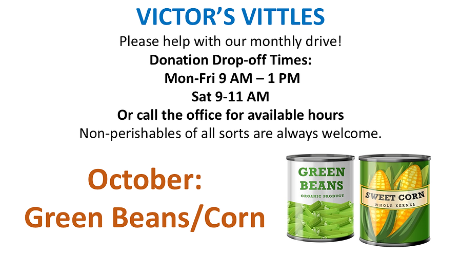 Monthly Victor's Vittles Drive Oct 26 GREEN BEANS,CORN.png