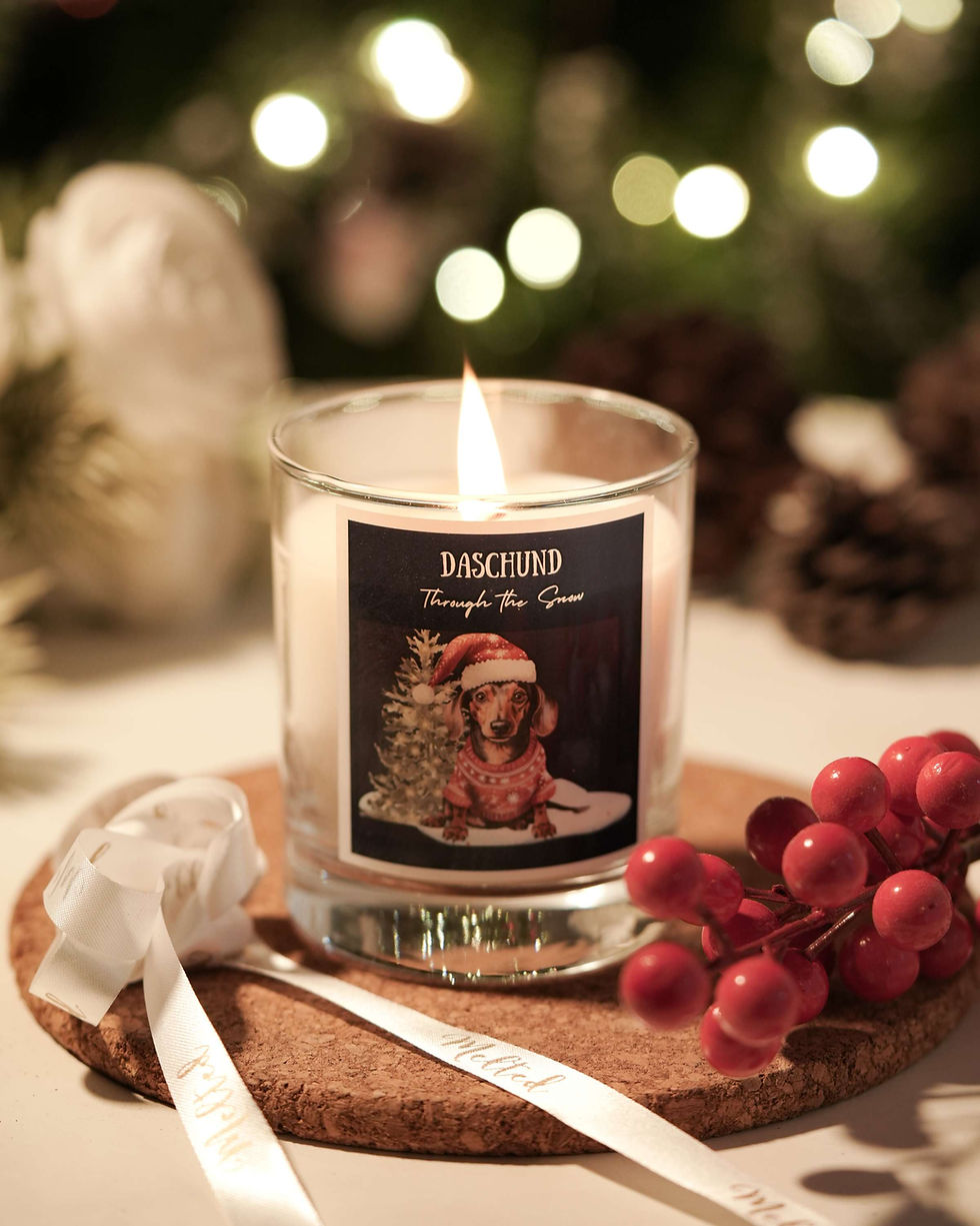 Dachshund Through The Snow Candle