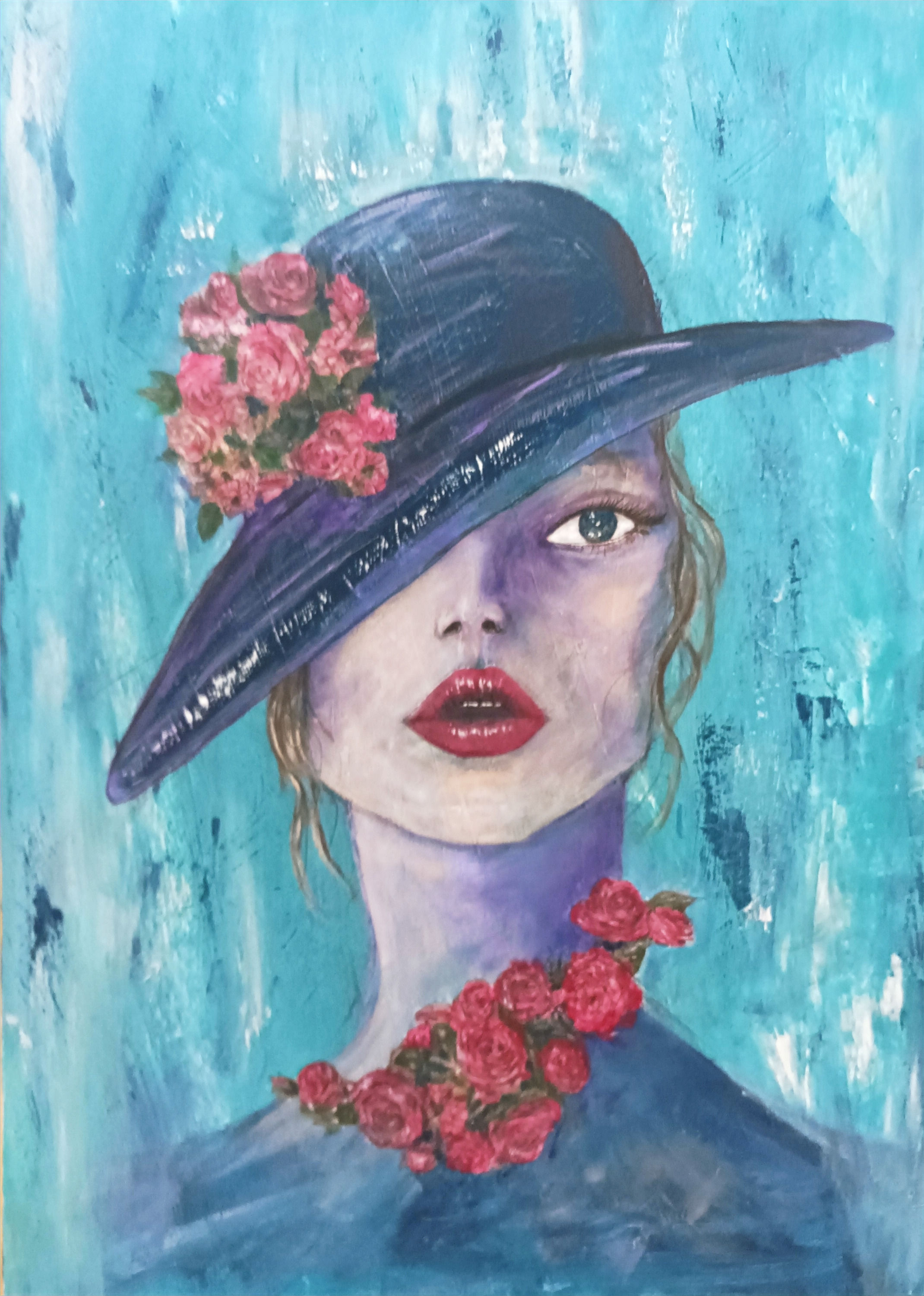 Lady in Hat - 70cm x 50cm