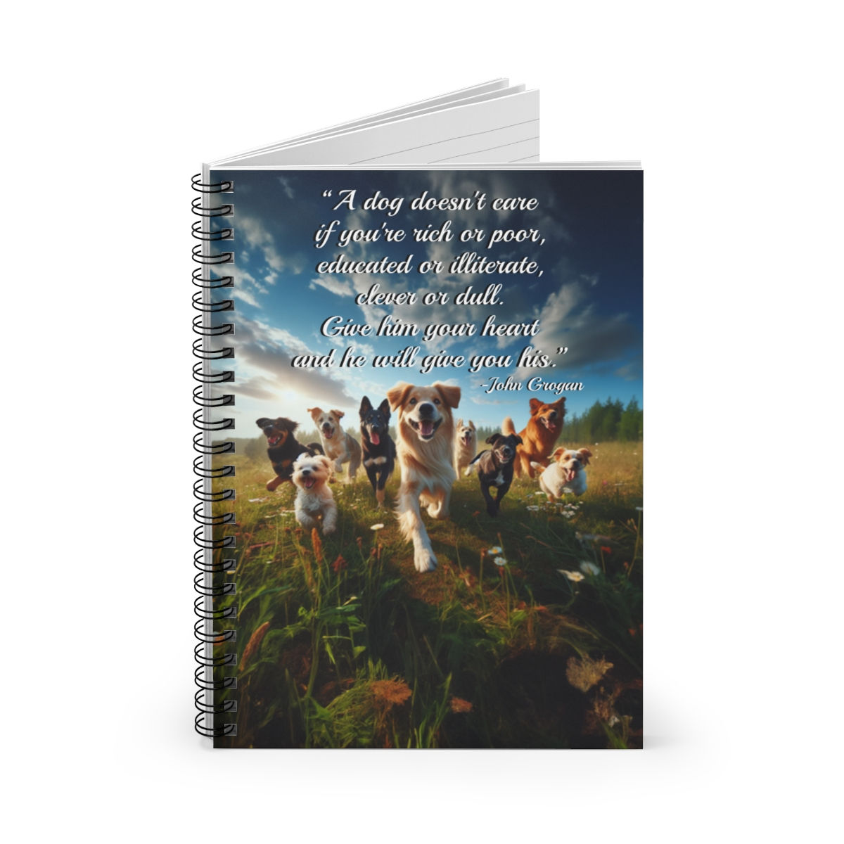 Dog Doesn't Care Spiral Notebook - Ruled Line